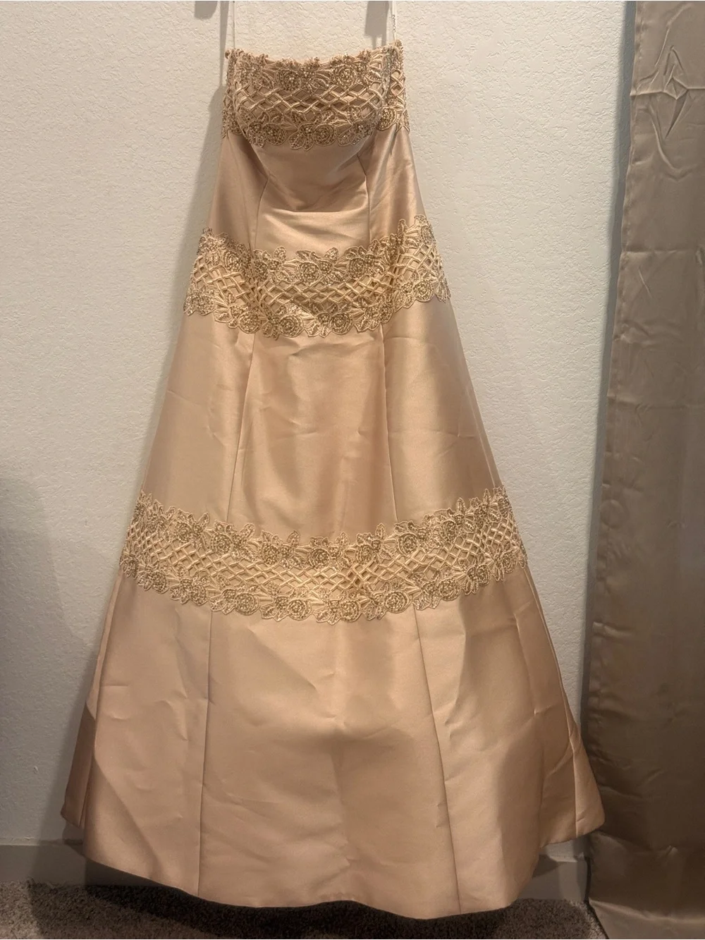 Jovani‎ Champagne Beaded A-Line Formal/Wedding Dress